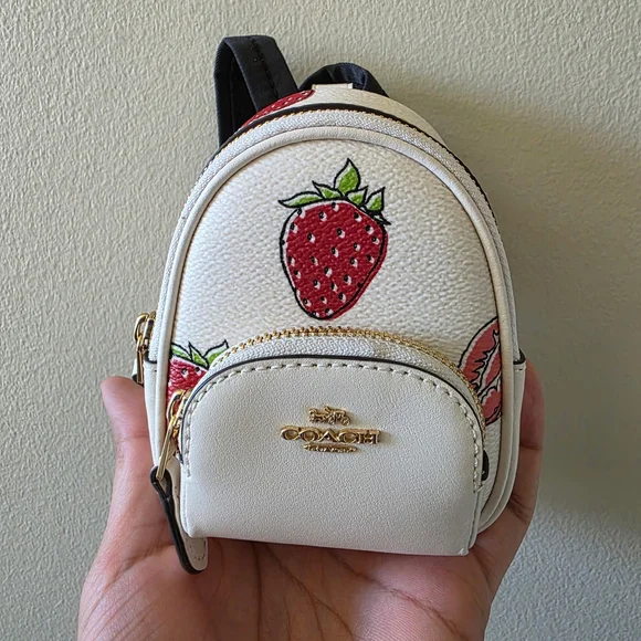 Coach Mini Backpack with Strawberry Design - Picture 1 of 3